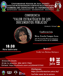 CONFERENCIA "VALOR ESTRATÉGICO EN LOS DOCUMENTOS PÚBLICOS"