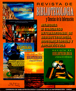 REVISTA DE BIBLIOTECOLOGÍA Y CIENCIAS DE LA INFORMACIÓN VOL. 8 - Nº 13