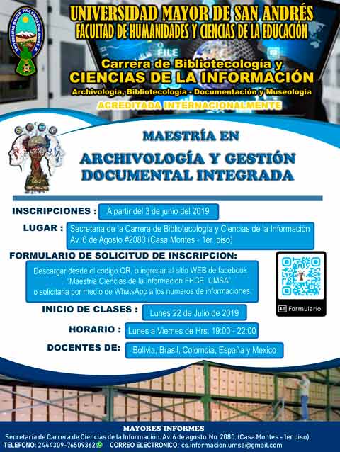 MAESTRIA - ARCHIVOLOGIA Y GESTION DOCUMENTAL INTEGRADA